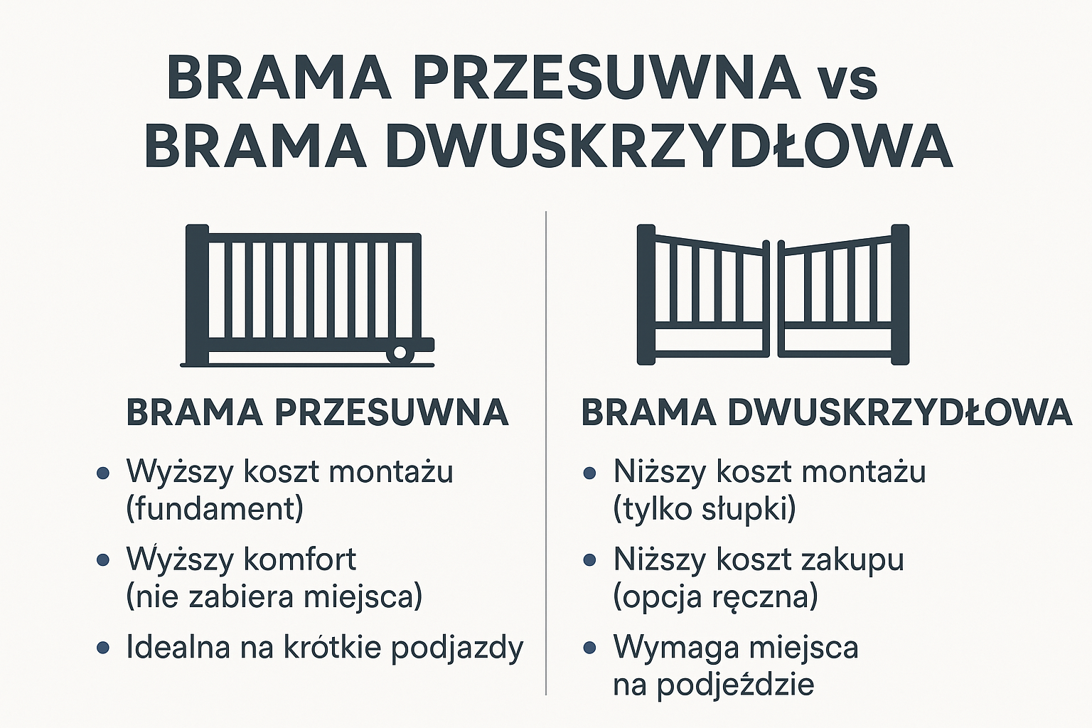 Co jest tańsze: brama przesuwna czy brama dwuskrzydłowa? Analiza kosztów z ekspertem Azgo.